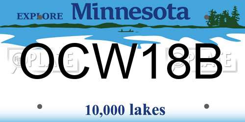 OCW18B Minnesota License Plate