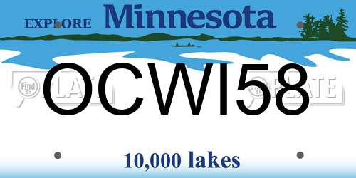 OCWI58 Minnesota License Plate