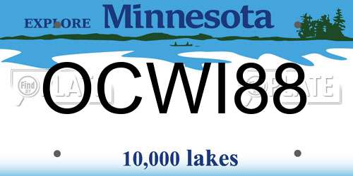 OCWI88 Minnesota License Plate