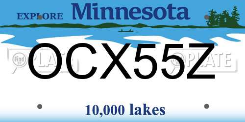 OCX55Z Minnesota License Plate