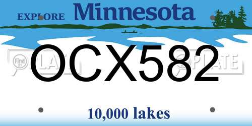 OCX582 Minnesota License Plate