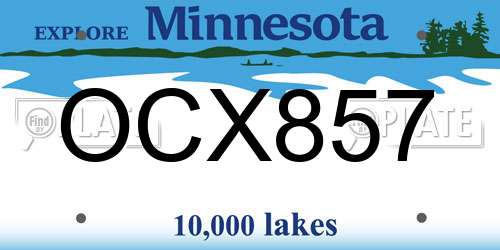 OCX857 Minnesota License Plate