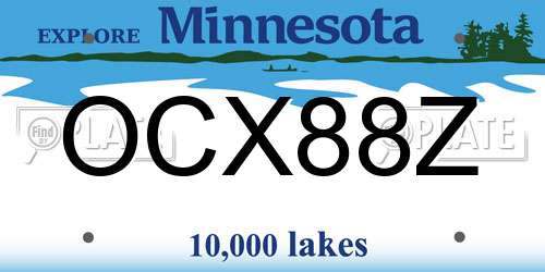 OCX88Z Minnesota License Plate