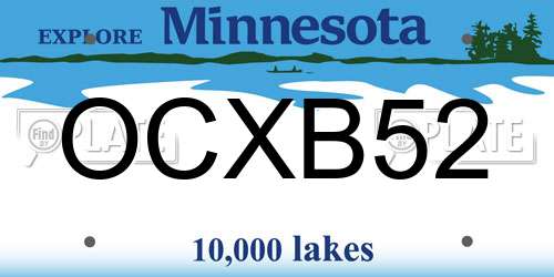 OCXB52 Minnesota License Plate