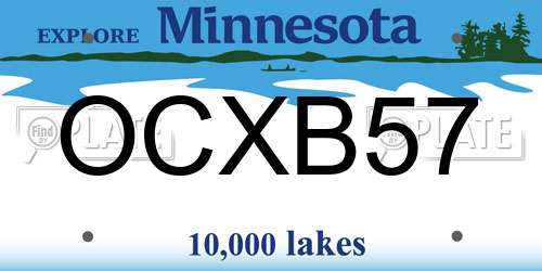 OCXB57 Minnesota License Plate