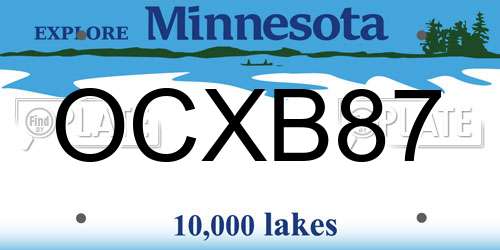 OCXB87 Minnesota License Plate