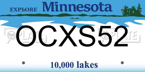 OCXS52 Minnesota License Plate