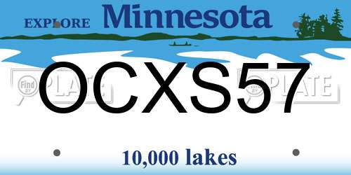 OCXS57 Minnesota License Plate