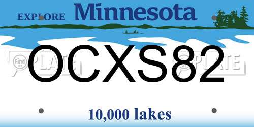 OCXS82 Minnesota License Plate