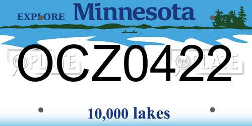 OCZ0422 Minnesota License Plate