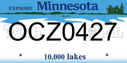 OCZ0427 Minnesota License Plate