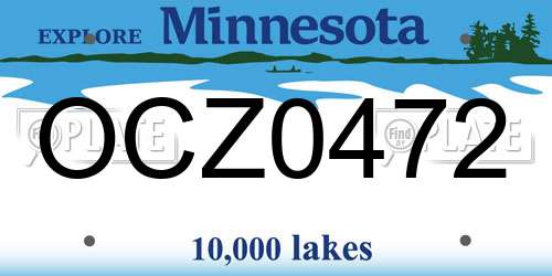 OCZ0472 Minnesota License Plate