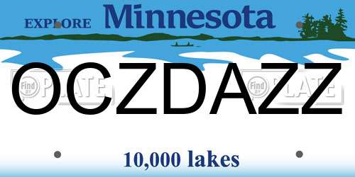OCZDAZZ Minnesota License Plate
