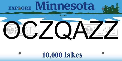 OCZQAZZ Minnesota License Plate