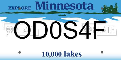 OD0S4F Minnesota License Plate