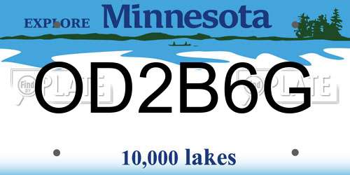 OD2B6G Minnesota License Plate