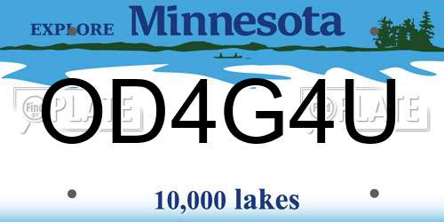 OD4G4U Minnesota License Plate