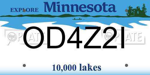OD4Z2I Minnesota License Plate