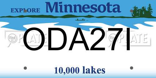 ODA27I Minnesota License Plate