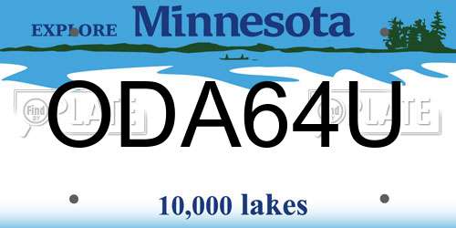 ODA64U Minnesota License Plate