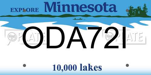 ODA72I Minnesota License Plate
