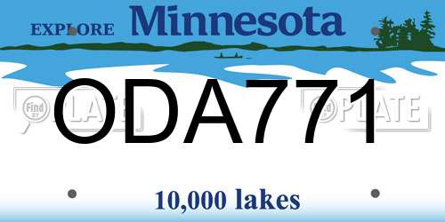 ODA771 Minnesota License Plate