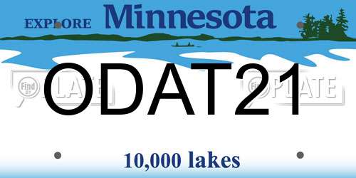 ODAT21 Minnesota License Plate