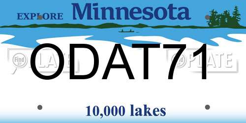 ODAT71 Minnesota License Plate
