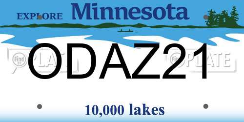 ODAZ21 Minnesota License Plate