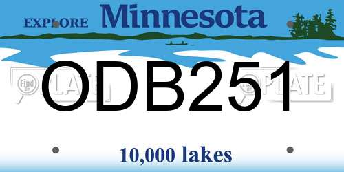 ODB251 Minnesota License Plate