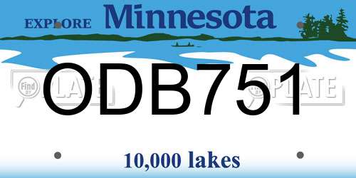 ODB751 Minnesota License Plate