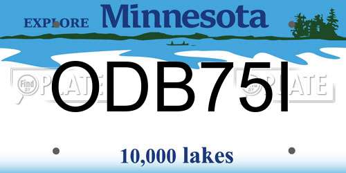 ODB75I Minnesota License Plate