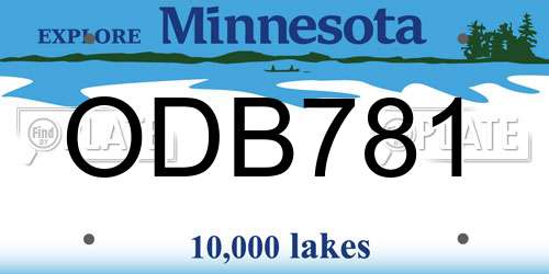 ODB781 Minnesota License Plate