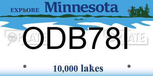 ODB78I Minnesota License Plate