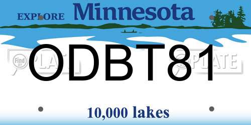 ODBT81 Minnesota License Plate