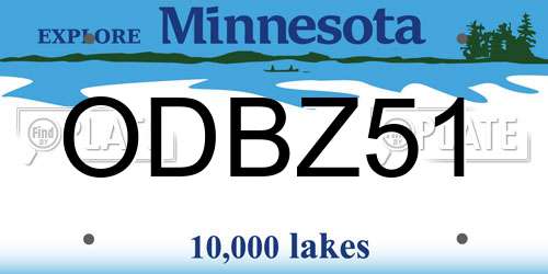 ODBZ51 Minnesota License Plate