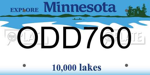 ODD760 Minnesota License Plate