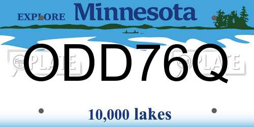 ODD76Q Minnesota License Plate