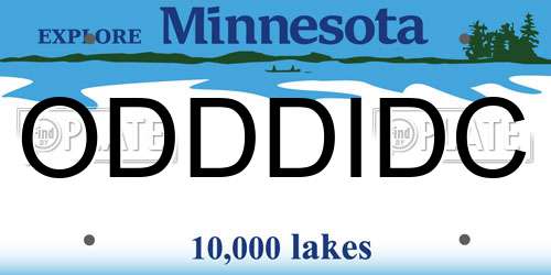ODDDIDC Minnesota License Plate