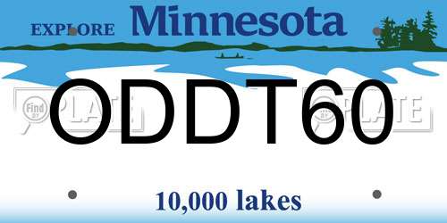 ODDT60 Minnesota License Plate