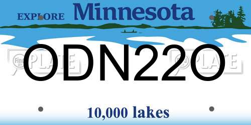 ODN22O Minnesota License Plate