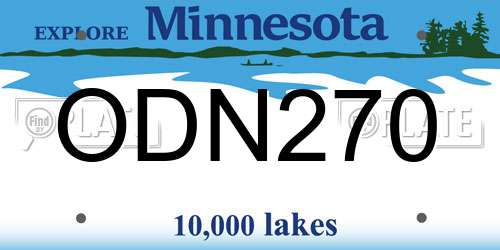 ODN270 Minnesota License Plate