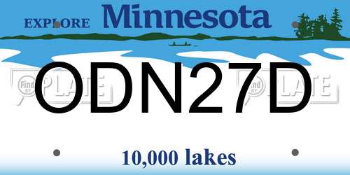 ODN27D Minnesota License Plate