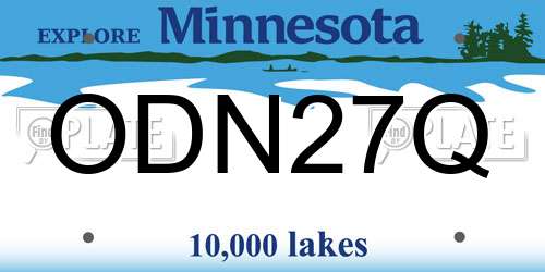 ODN27Q Minnesota License Plate