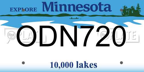 ODN720 Minnesota License Plate