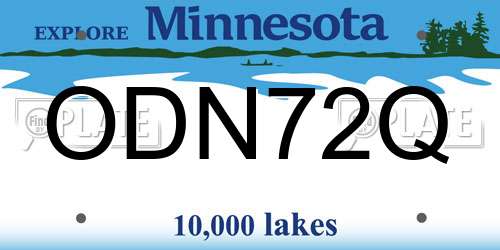ODN72Q Minnesota License Plate