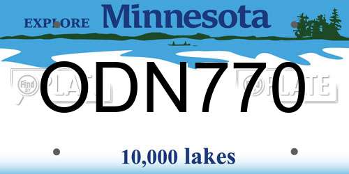 ODN770 Minnesota License Plate