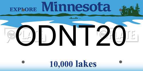ODNT20 Minnesota License Plate