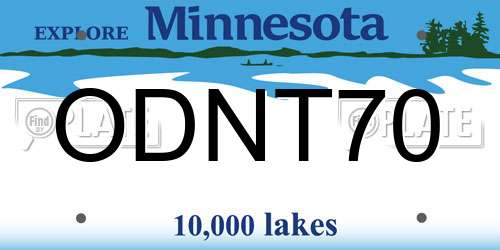 ODNT70 Minnesota License Plate