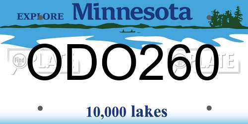 ODO260 Minnesota License Plate